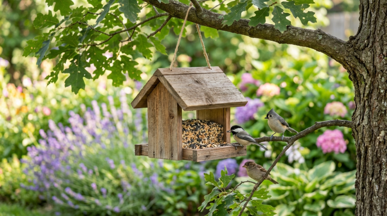 Attirer les oiseaux au jardin avec une mangeoire